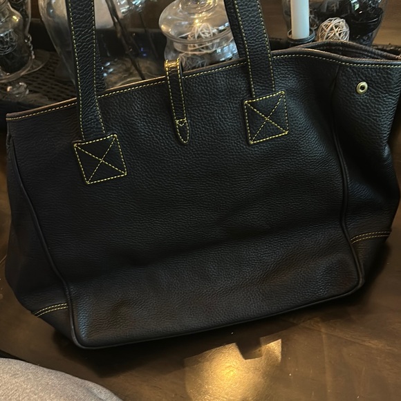 Dooney & Bourke Dark Brown Leather Tote Bag - Picture 3 of 15